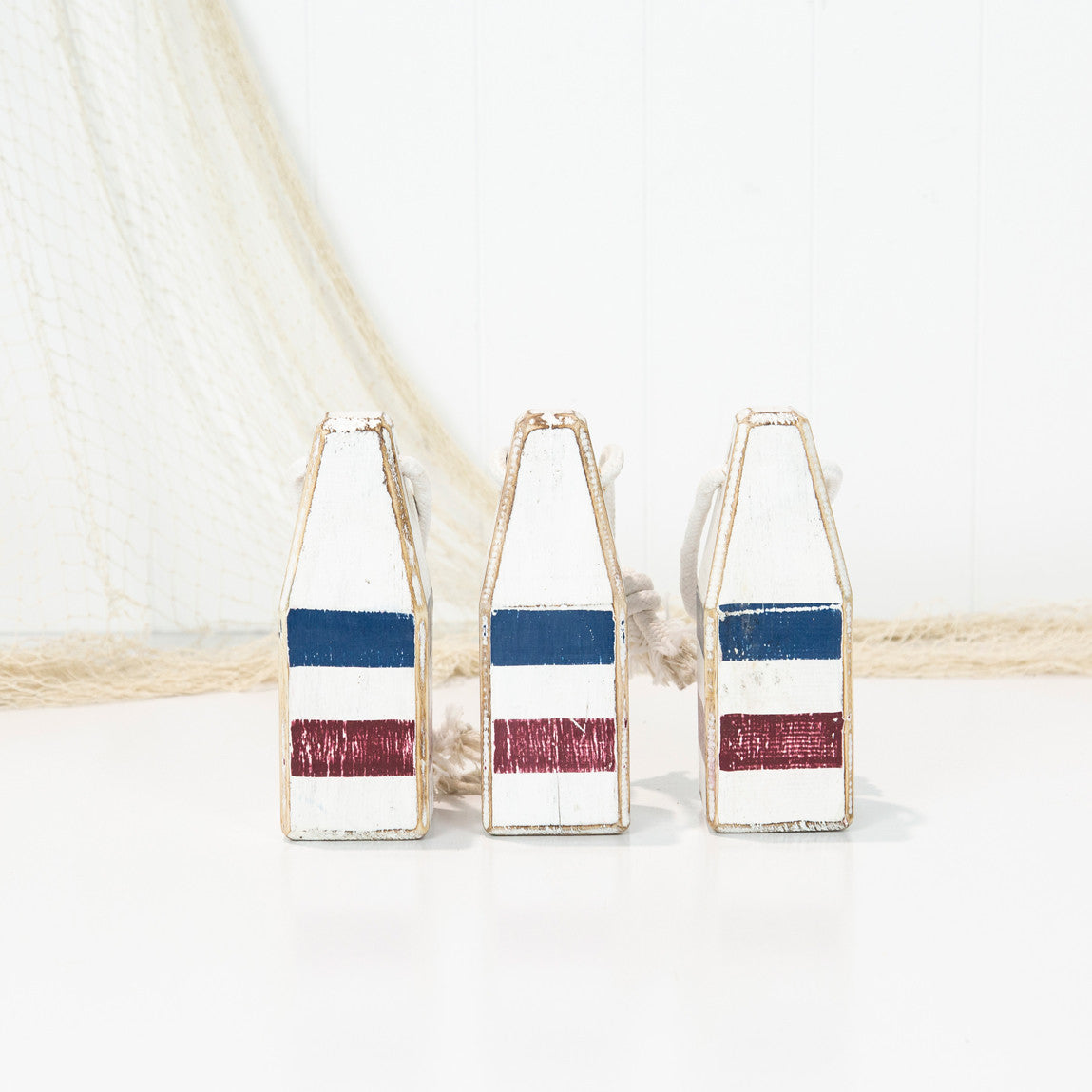 Buoy Small - White with Blue & Burgundy