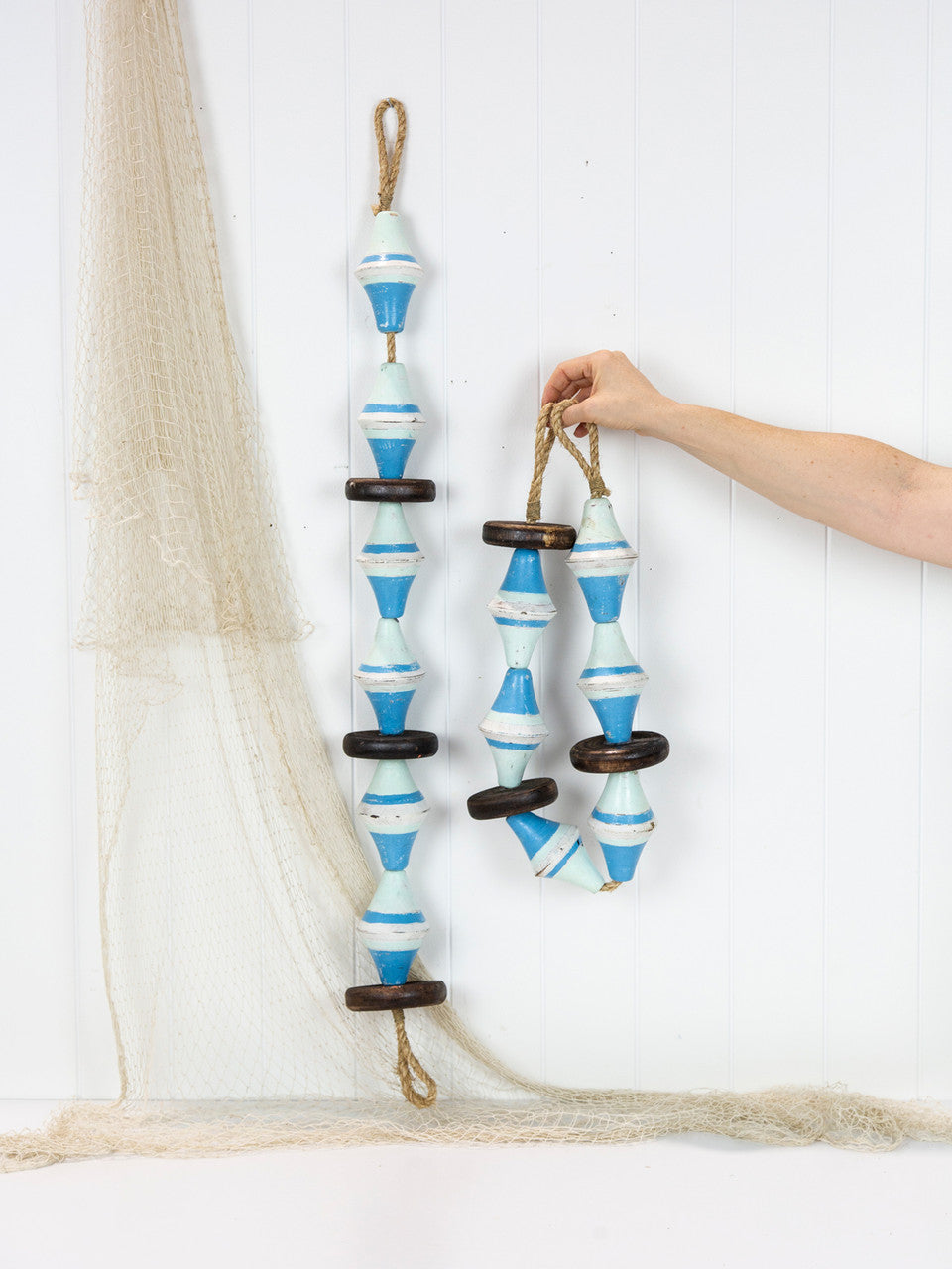 String of Diamond Buoys - Blue & Mint