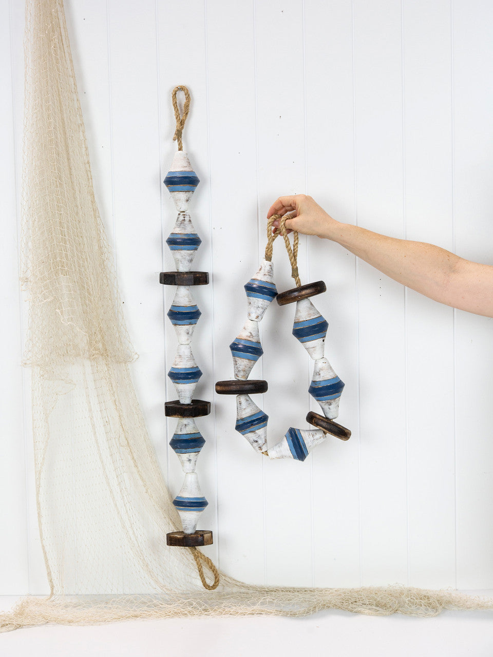 String of Diamond Buoys - Blue & White