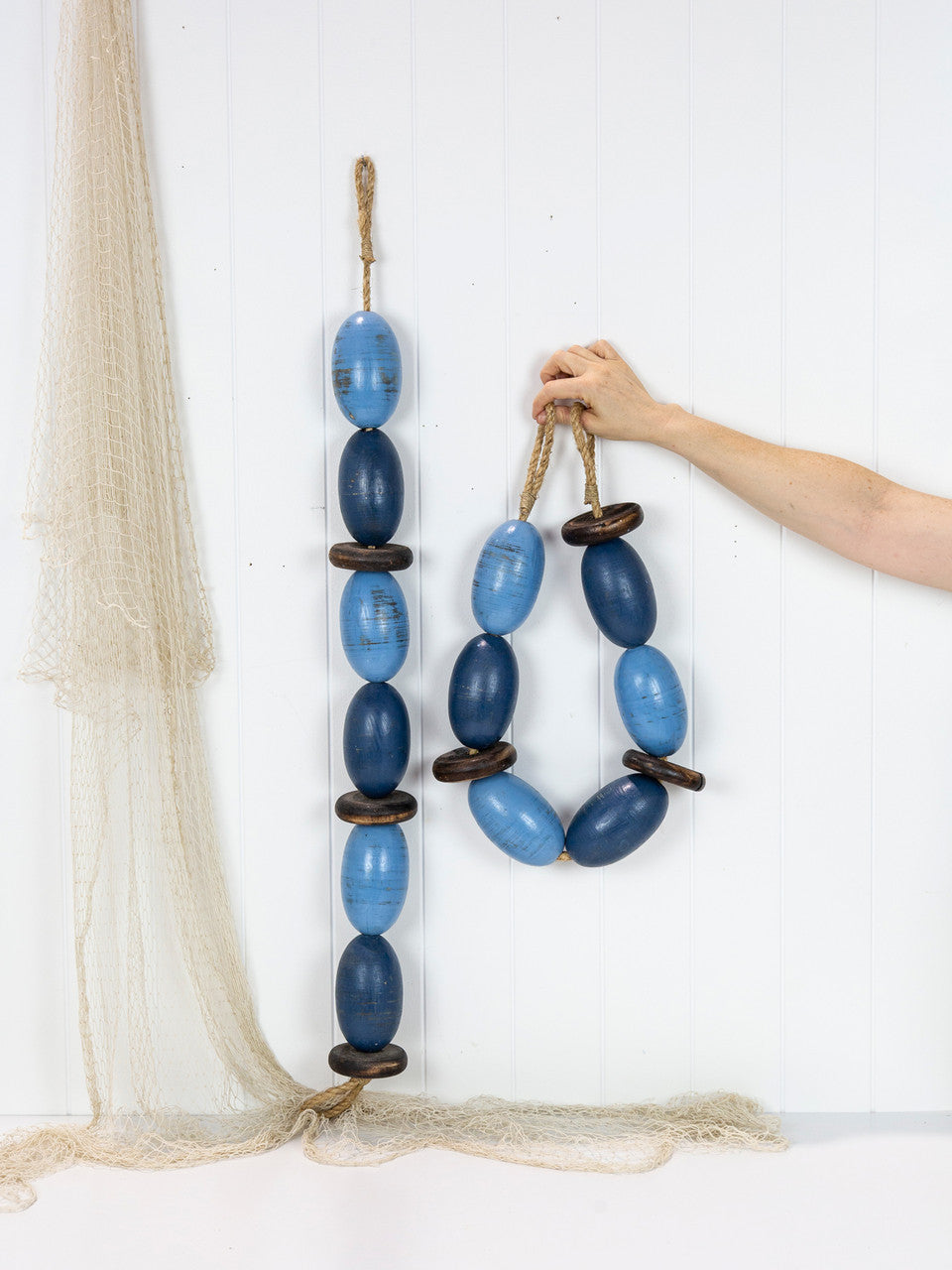 String of Oval Buoys - Navy & Blue