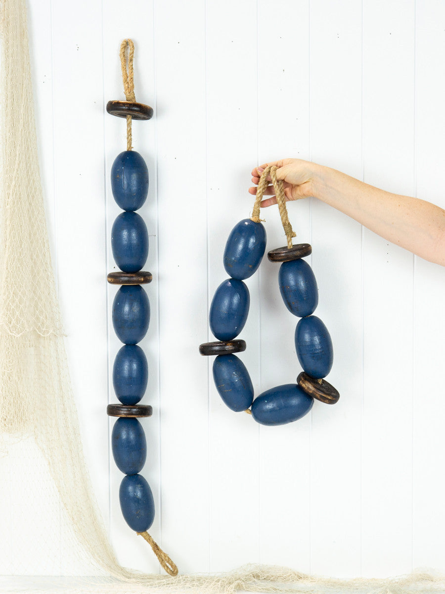 String of  Oval Buoys - Navy