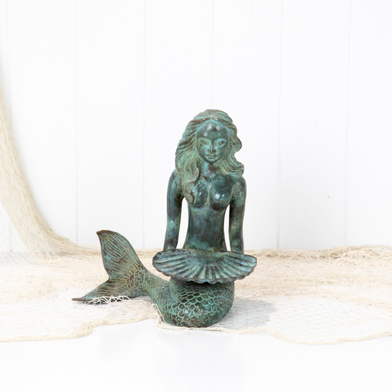 Mermaid  (L) - Shell In Lap Aged Green  #0194