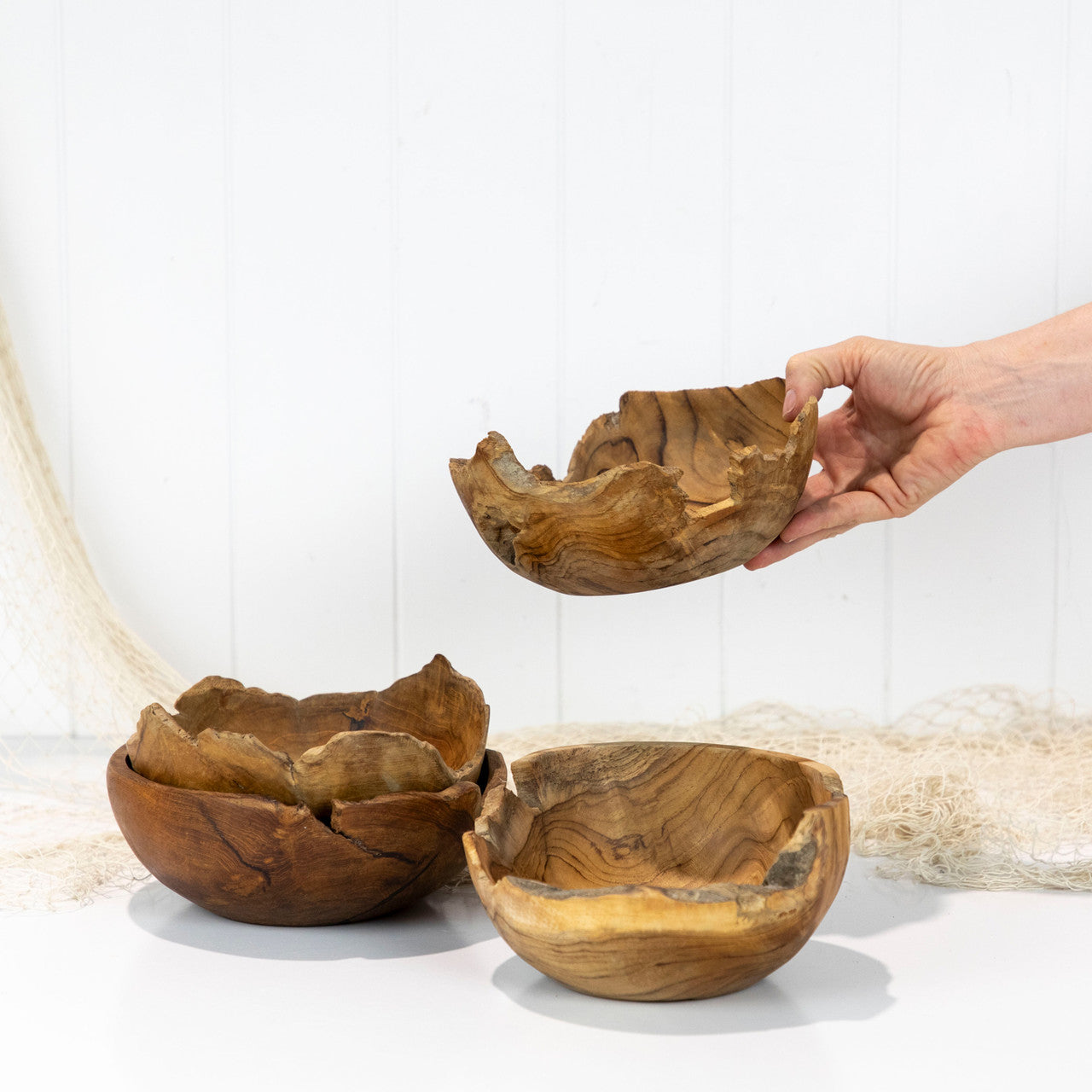 Rustic Wooden Bowls (S)  #665