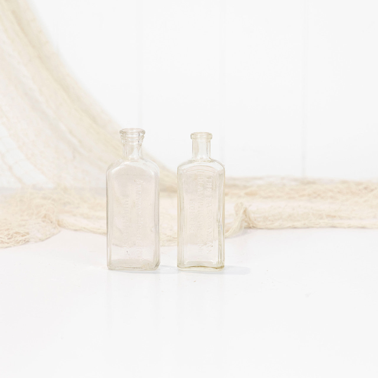 Vintage Bottle- Pair Clear #5065