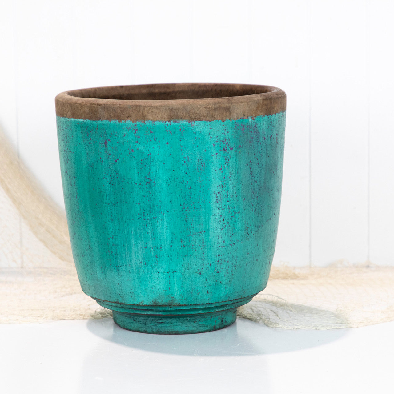 Green Wooden Pot #5728